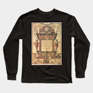 Frontispiece for 'The Mariner's Mirror' by Lucas Jansz Waghenaer Long Sleeve T-Shirt